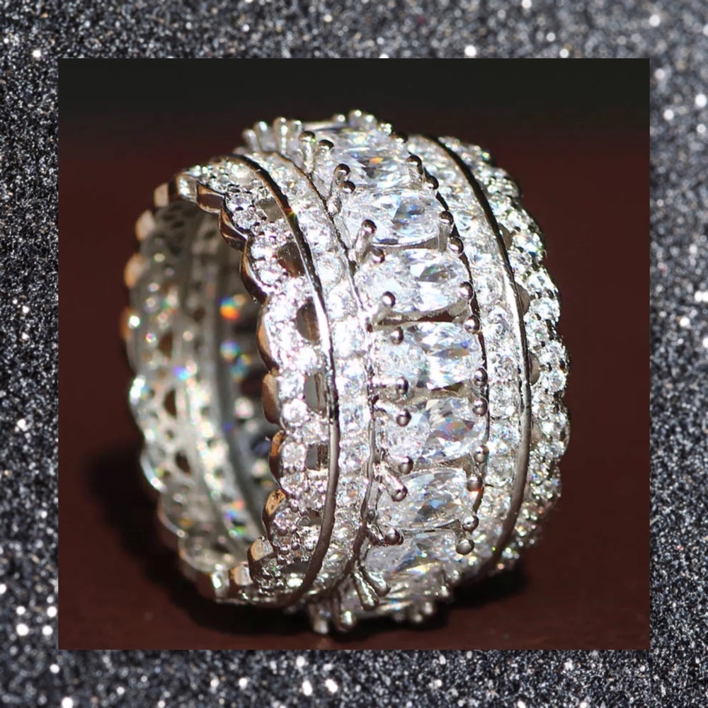 JUST IN🆕 Multi Layer 925 Silver Sapphire Eternity - Picture 5 of 8